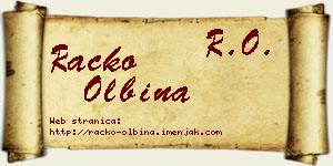 Racko Olbina vizit kartica
